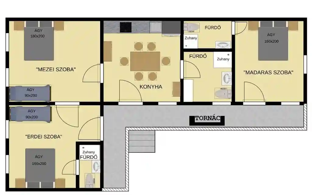 Bodónia Vendégház Bodony alaprajz